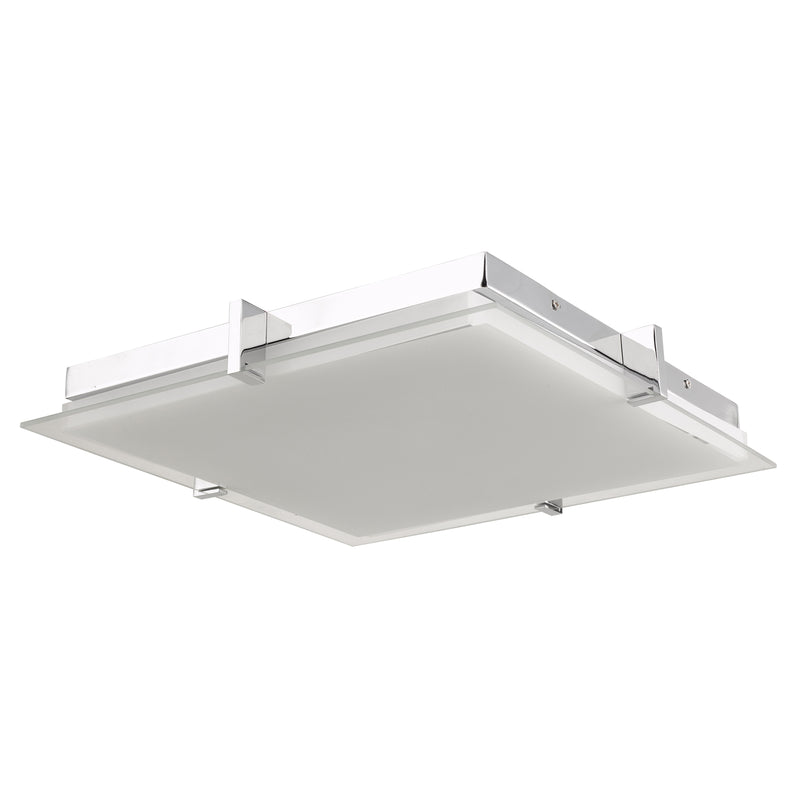 Abra Lighting Flat Square Glass Low Profile Flush Mount 30012FM-CH