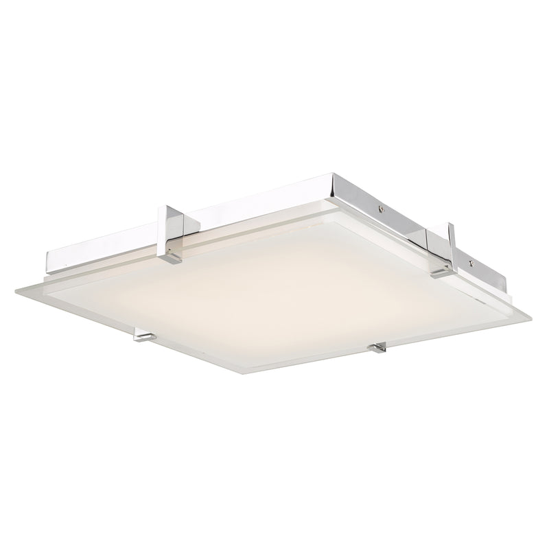 Abra Lighting Flat Square Glass Low Profile Flush Mount 30012FM-CH