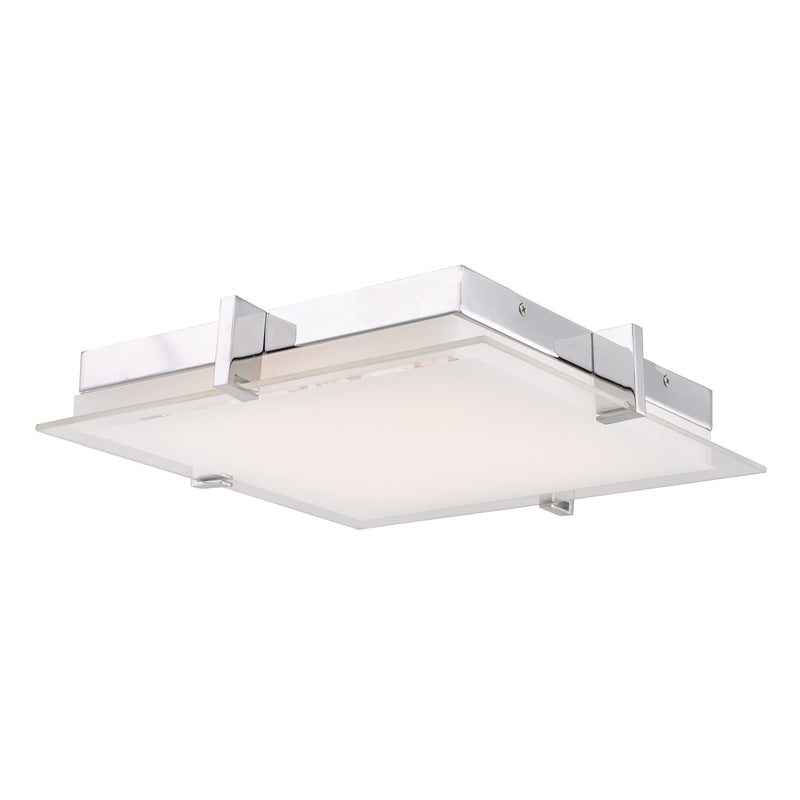 Abra Lighting Flat Square Glass Low Profile Flush Mount 30012FM-CH