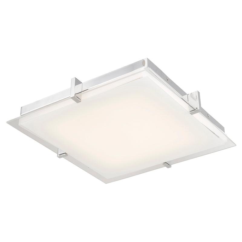 Abra Lighting Flat Square Glass Low Profile Flush Mount 30013FM-CH