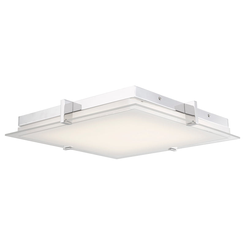 Abra Lighting Flat Square Glass Low Profile Flush Mount 30013FM-CH