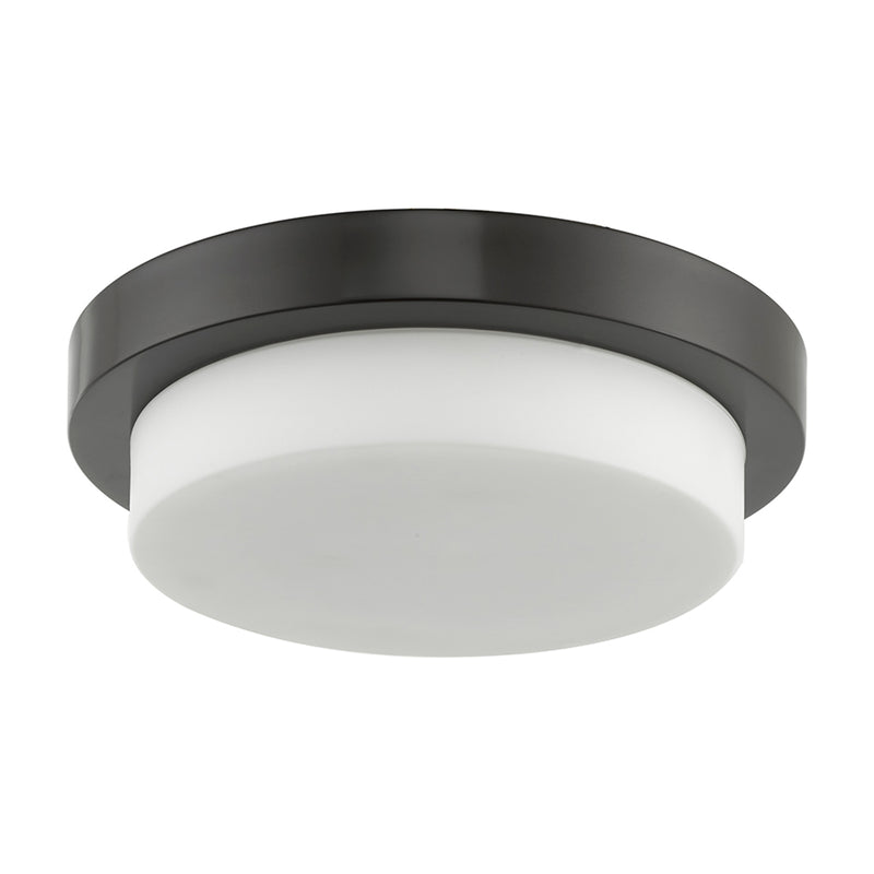 Abra Lighting 11" Stepped Opal Glass Flush Mount Hi-Out Dim LED 30014FM-CH