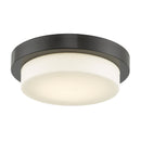 Abra Lighting 11" Stepped Opal Glass Flush Mount Hi-Out Dim LED 30014FM-CH