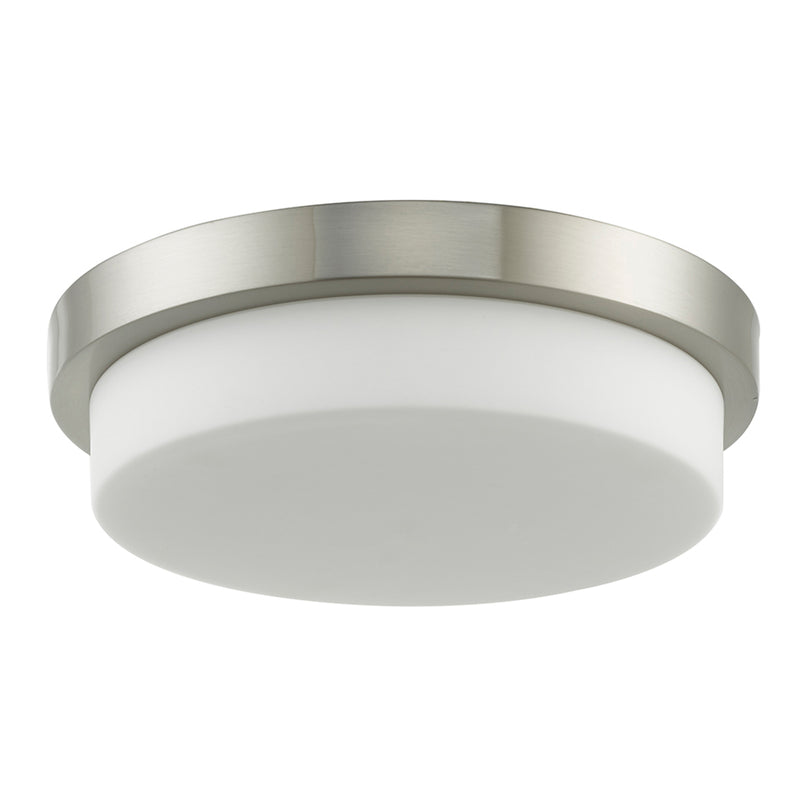 Abra Lighting 13" Stepped Opal Glass Flush Mount Hi-Out Dim LED 30015FM-BN