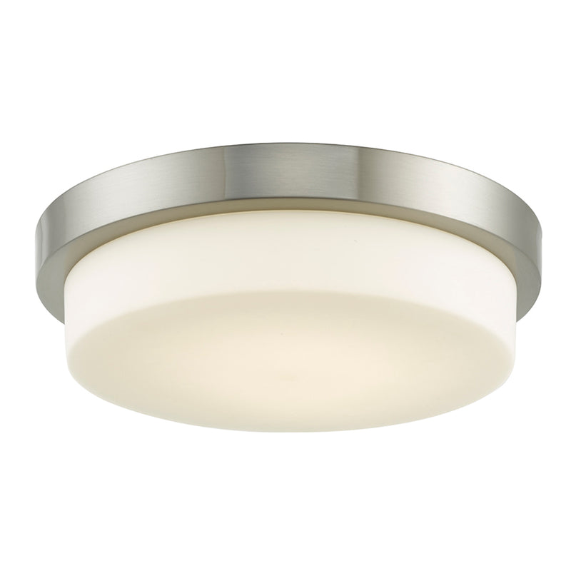 Abra Lighting 13" Stepped Opal Glass Flush Mount Hi-Out Dim LED 30015FM-BN