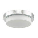 Abra Lighting 13" Stepped Opal Glass Flush Mount Hi-Out Dim LED 30015FM-BZ