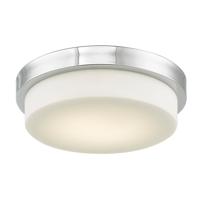 Abra Lighting 13" Stepped Opal Glass Flush Mount Hi-Out Dim LED 30015FM-BZ