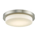 Abra Lighting 16" Stepped Opal Glass Flush Mount Hi-Out Dim LED 30016FM-BN