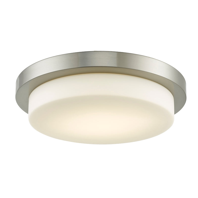 Abra Lighting 16" Stepped Opal Glass Flush Mount Hi-Out Dim LED 30016FM-BN