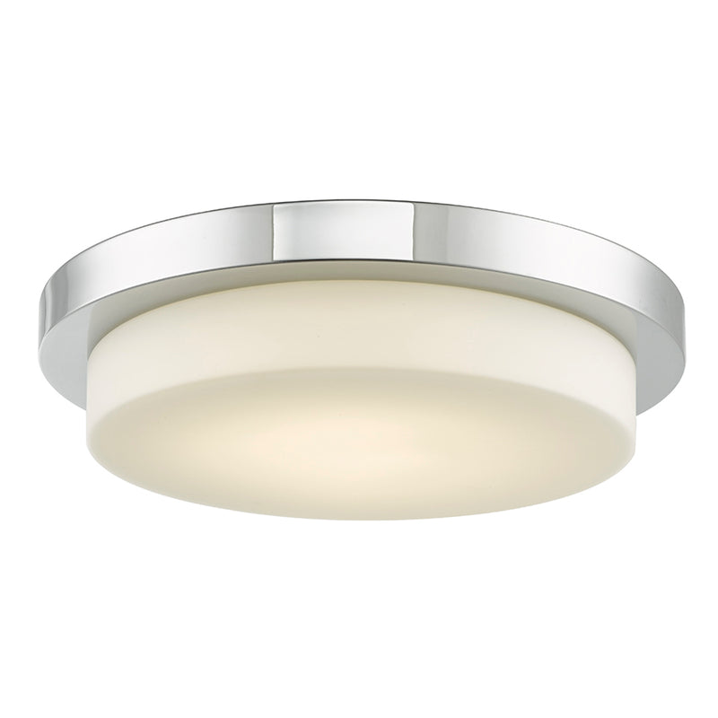 Abra Lighting 16" Stepped Opal Glass Flush Mount Hi-Out Dim LED 30016FM-BZ