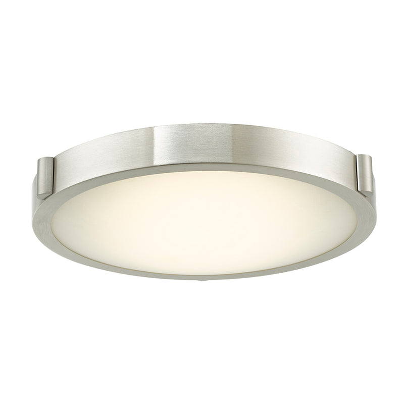 Abra Lighting 13" Low Profile Frost Glass Flush Mount Hi-Out Dim LED 30066FM-BN