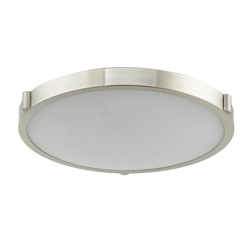 Abra Lighting 17" Low Profile Frost Glass Flush Mount Hi-Out Dim LED 30067FM-BN