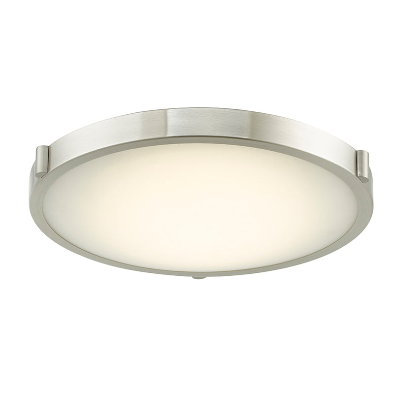 Abra Lighting 17" Low Profile Frost Glass Flush Mount Hi-Out Dim LED 30067FM-BN