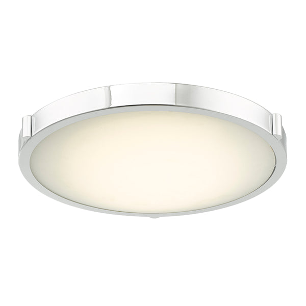 Abra Lighting 17" Low Profile Frost Glass Flush Mount Hi-Out Dim LED 30067FM-CH