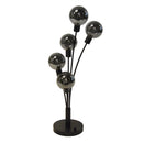 Dainolite 5 Light Incandescent Table Lamp, Black with Smoked Glass 306T-BK