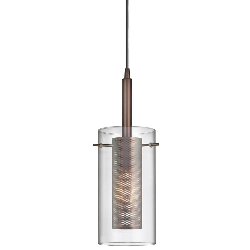 Dainolite 1 Light Metal and Glass Pendant 30961-CM-OBB