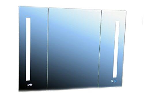 Aquadom 40in x 30in x 5in SIGNATURE ROYALE LED Lighted Mirror Glass Medicine Cabinet For Bathroom, 3D color temperature lights cool/warm, Clock, Defogger, Dimmer, Outlet with USB