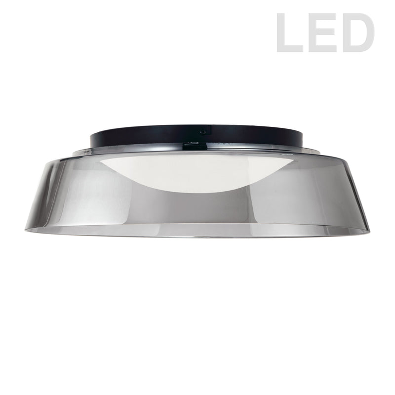 Dainolite 35W Flush Mount, Matte Black Finish with Smoke Glass 3145-LEDFH18-SM-MB