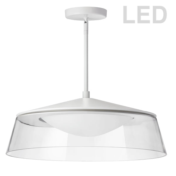 Dainolite 35W Pendant Matte White Finish with Clear Glass 3145-LEDP18-CL-MW