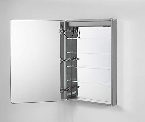 Aquadom 24" x 36" x 5" Right Hinge Royale Plus LED Lighted Mirror Glass Medicine Cabinet for Bathroom Defogger Dimmer Outlet RP-2436R