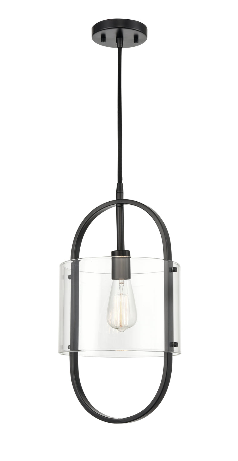 Innovations Lighting Pelham 1 Light Mini Pendant Part of the Ballston Collection 371-1P-BK-CL-LED