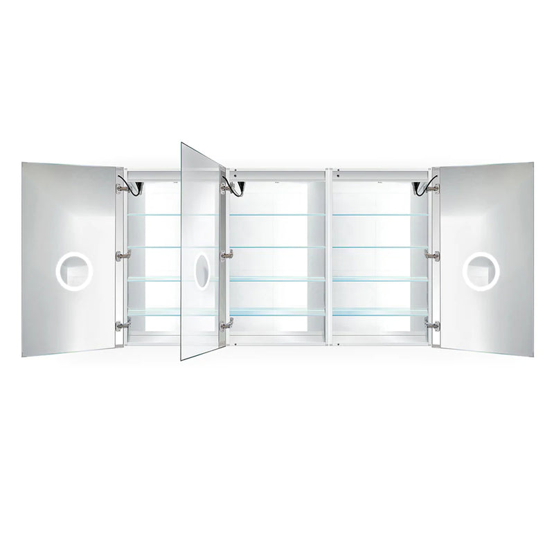 Krugg Svange 72" X 42" LED Medicine Cabinet with Dimmer and Defogger SVANGE7242TLLR