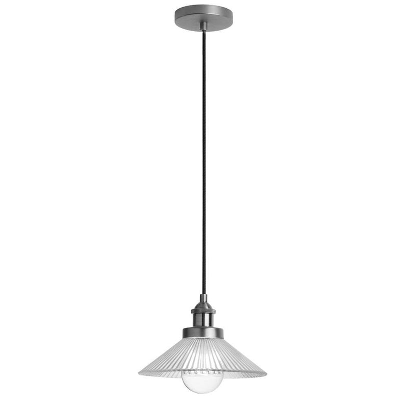 Dainolite Single Pendant with Ribbed Glass 404-101P-SC