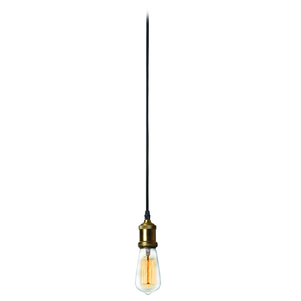 Dainolite 1 Light Pendant, Vintage Steel and Antique Brass 409-102P-VS