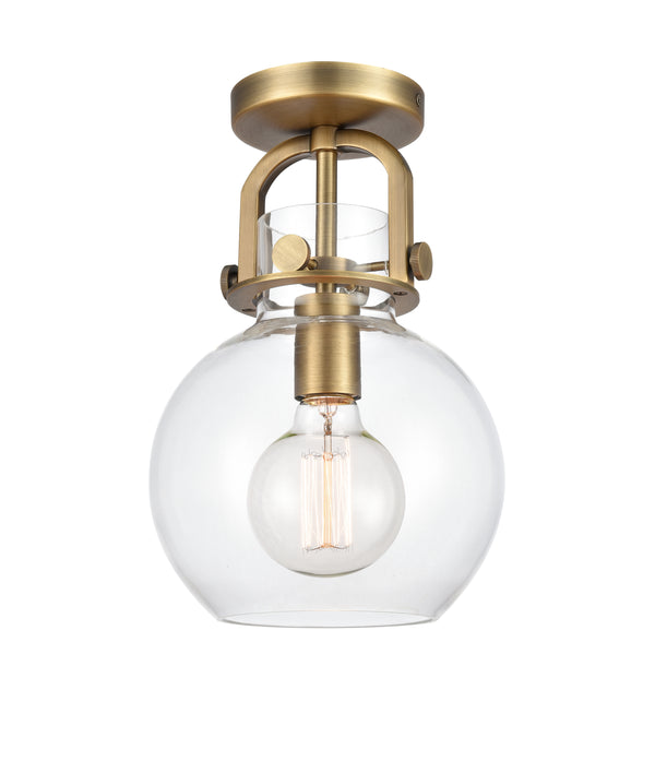 Innovations Lighting Newton Sphere 1 Light 8" Flush Mount 410-1F-BB-8CL-LED