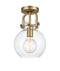 Innovations Lighting Newton Sphere 1 Light 8" Flush Mount 410-1F-BB-8CL-LED