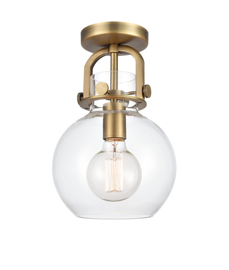 Innovations Lighting Newton Sphere 1 Light 8" Flush Mount 410-1F-BB-8CL-LED