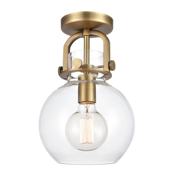Innovations Lighting Newton Sphere 1 Light 8" Flush Mount 410-1F-BB-8CL