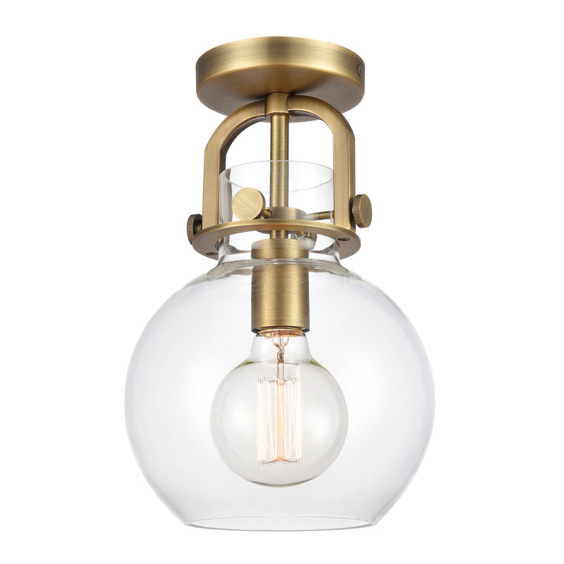 Innovations Lighting Newton Sphere 1 Light 8" Flush Mount 410-1F-BB-8CL