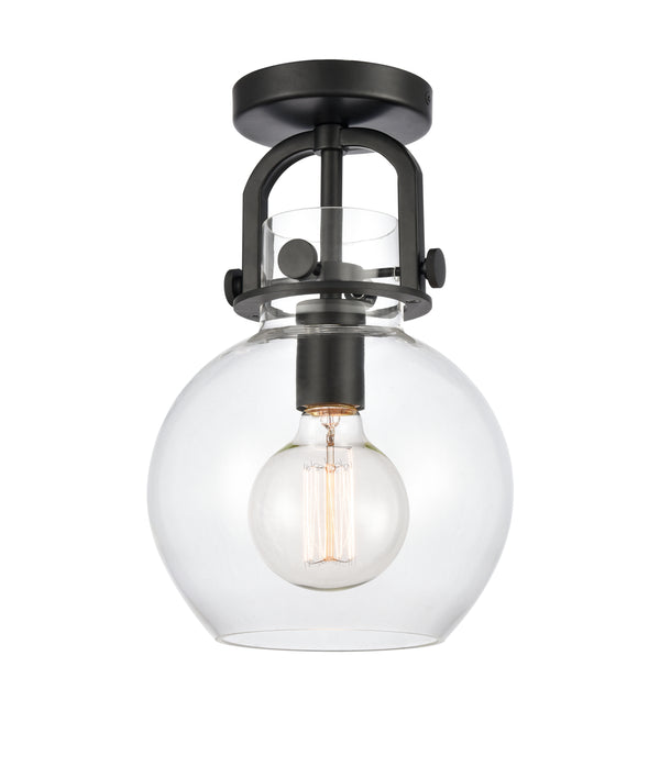 Innovations Lighting Newton Sphere 1 Light 8" Flush Mount 410-1F-BK-8CL-LED
