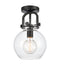 Innovations Lighting Newton Sphere 1 Light 8" Flush Mount 410-1F-BK-8CL-LED