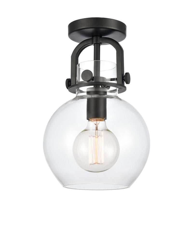 Innovations Lighting Newton Sphere 1 Light 8" Flush Mount 410-1F-BK-8CL-LED