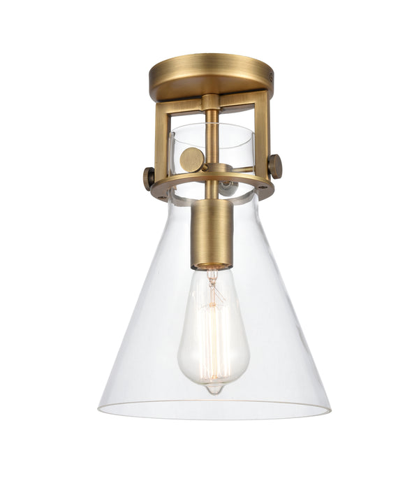 Innovations Lighting Newton Cone 1 Light 8" Flush Mount 411-1F-BB-8CL-LED