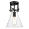 Innovations Lighting Newton Cone 1 Light 8" Flush Mount 411-1F-BK-8CL