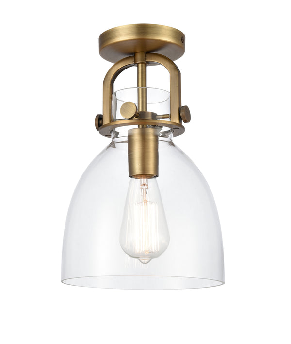 Innovations Lighting Newton Bell 1 Light 8" Flush Mount 412-1F-BB-8CL-LED