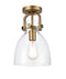 Innovations Lighting Newton Bell 1 Light 8" Flush Mount 412-1F-BB-8CL-LED