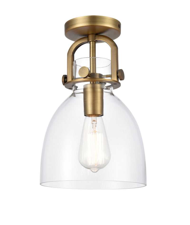 Innovations Lighting Newton Bell 1 Light 8" Flush Mount 412-1F-BB-8CL-LED