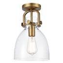 Innovations Lighting Newton Bell 1 Light 8" Flush Mount 412-1F-BB-8CL