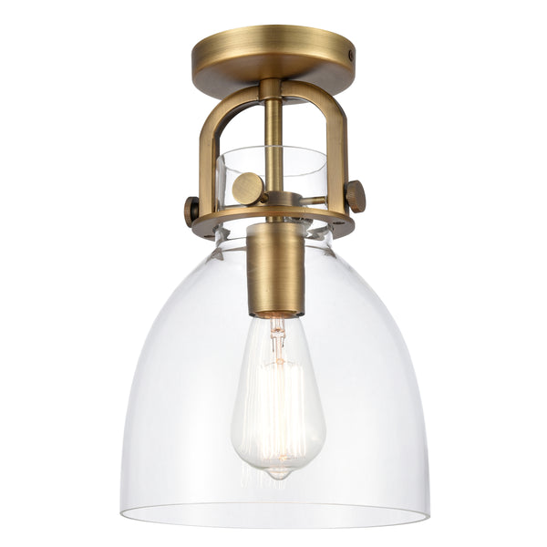Innovations Lighting Newton Bell 1 Light 8" Flush Mount 412-1F-BB-8CL