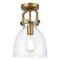 Innovations Lighting Newton Bell 1 Light 8" Flush Mount 412-1F-BB-8CL