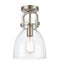 Innovations Lighting Newton Bell 1 Light 8" Flush Mount 412-1F-SN-8CL-LED