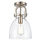 Innovations Lighting Newton Bell 1 Light 8" Flush Mount 412-1F-SN-8CL