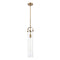 Pilaster Mini Pendant shown in the Brushed Brass finish with a Clear shade