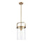 Pilaster Mini Pendant shown in the Brushed Brass finish with a Clear shade