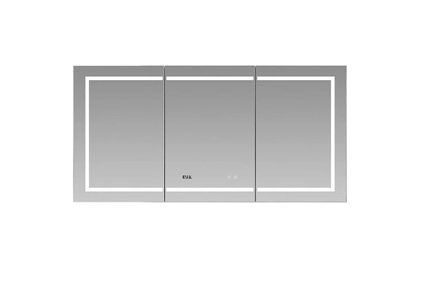 Aquadom AQUADOM Signature Royale LED Medicine Mirror Cabinet Recessed or Surface Mounted Defogger Dimmer Clock LED 3X Makeup Mirror Outlets and USBs SR-6036