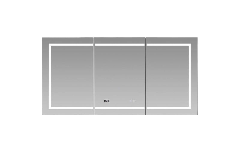 Aquadom AQUADOM Signature Royale LED Medicine Mirror Cabinet Recessed or Surface Mounted Defogger Dimmer Clock LED 3X Makeup Mirror Outlets and USBs SR-6036